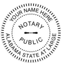 Alabama Notary Trodat Pink Pocket Seal, Sample Impression Image, Circular, 1.6 Inches